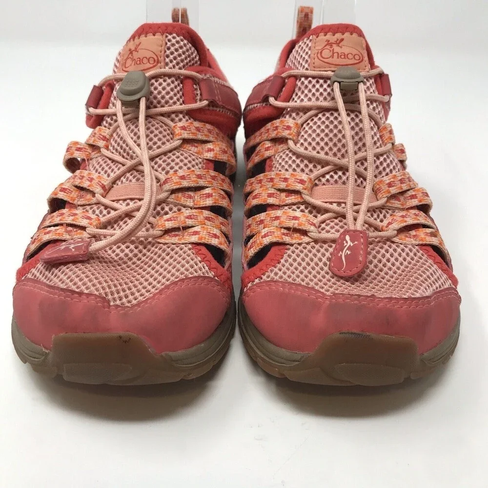 Chaco Kids Outcross Water Shoes Size 6 Red Orange Bungee Lace J180034 Quick Dry